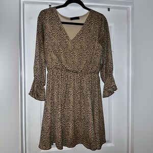Meritt Leopard Print Long Sleeve Dress